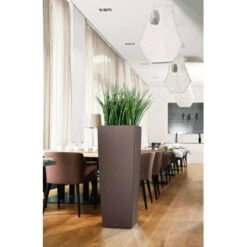 Lechuza Pflanzgefäß Cubico Alto Premium 40 Cm X 40 Cm Espresso Metallic -Startseite Umfassend 261653 4186 4