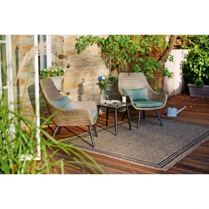 Balkonmöbel-Set Aliceville 3-teilig Polyrattan Grün-Grau 5 Balkonmöbel-Set Aliceville 3-teilig Polyrattan Grün-Grau – Bild 5