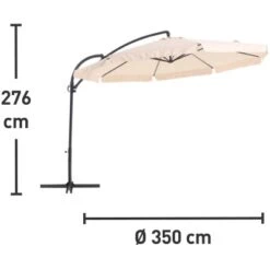 Ampelschirm Cocoa Beach Ø 350 Cm Beige Mit Kurbel -Startseite Umfassend 435438 picture 1