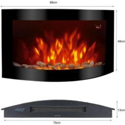 El Fuego Elektrokamin Davos (Zürich 2.0) Schwarz LED-Beleuchtung Dimmbar 2 KW -Startseite Umfassend 835888 2240 AY6191 3