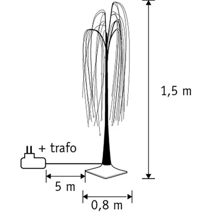 LED-Weidebaum Weiß Classic Weiß 400 Led IP44 Und Timer 150 Cm X Ø 80 Cm 2 LED-Weidebaum Weiß Classic Weiß 400 Led IP44 Und Timer 150 Cm X Ø 80 Cm – Bild 2