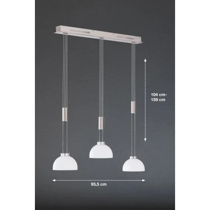 Fischer & Honsel LED-Pendelleuchte Avignon 3x 9 W Weiß-Nickel 2900 Lm 3 Fischer & Honsel LED-Pendelleuchte Avignon 3x 9 W Weiß-Nickel 2900 Lm – Bild 3